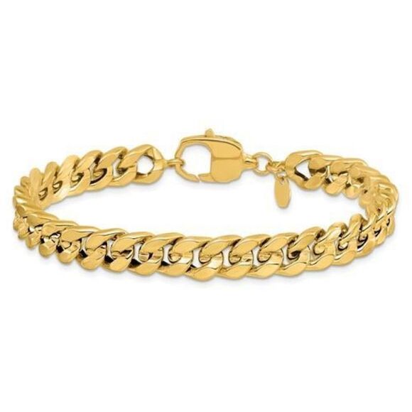 Leslie's 14K Polished Curb Men's Bracelet - Picture 3 of 5